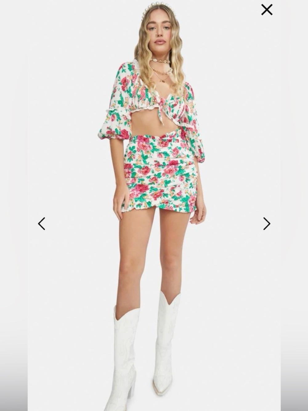 NWT For Love and Lemons Becca top and skirt set